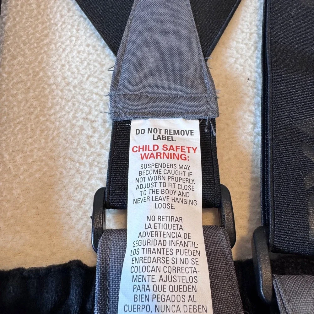 Gerry Snow Bibs Kids Size S 7/8 Gray Insulated Ski Pants Adjustable Suspenders